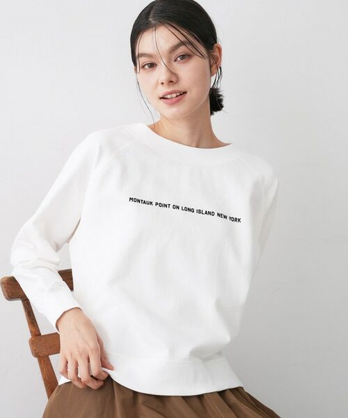 Dessin / デッサン カットソー | 【洗える】ラグラン切り替えミニロゴカットソー（ホワイト(002)）