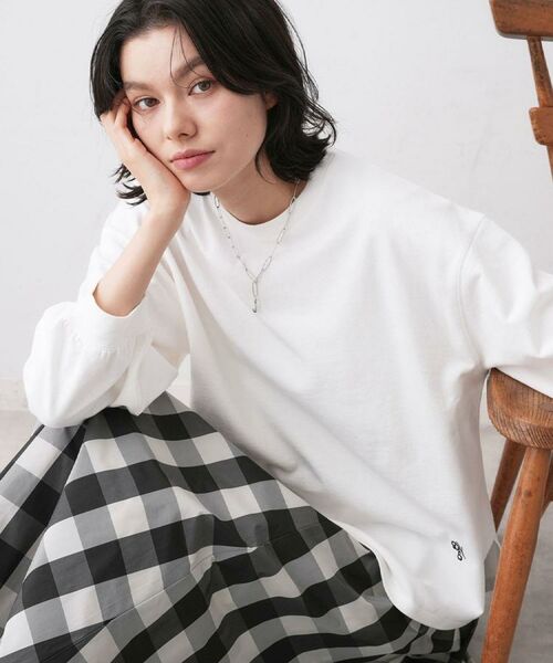 Dessin / デッサン カットソー | 【360度可愛い・洗える】バックヘンリーカットソー（ホワイト(002)）