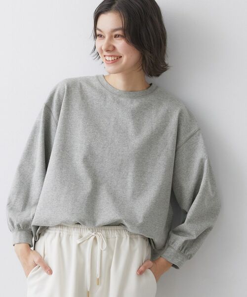 Dessin / デッサン カットソー | 【360度可愛い・洗える】バックヘンリーカットソー(グレー(012))