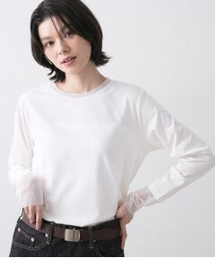 Dessin / デッサン カットソー | チュールボーダーロングTシャツ