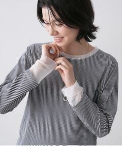 Dessin / デッサン カットソー | チュールボーダーロングTシャツ