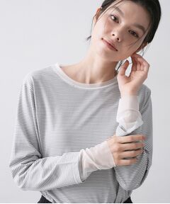 Dessin / デッサン カットソー | チュールボーダーロングTシャツ