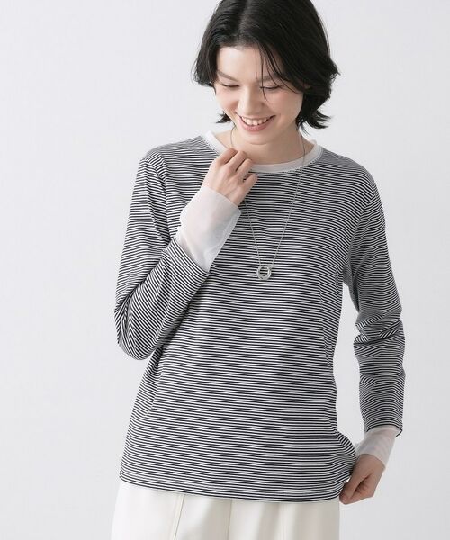 Dessin / デッサン カットソー | チュールボーダーロングTシャツ | 詳細10