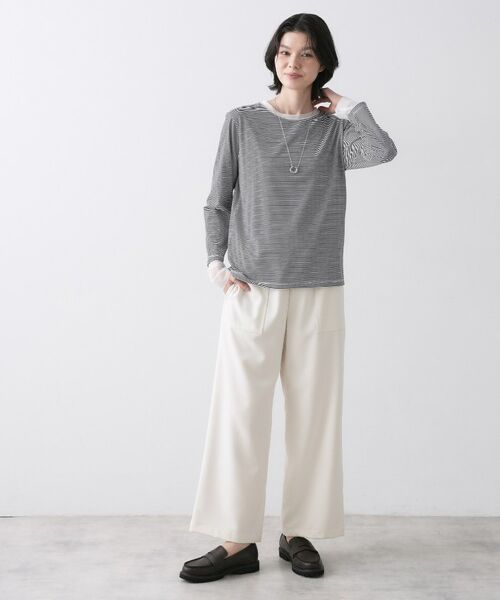 Dessin / デッサン カットソー | チュールボーダーロングTシャツ | 詳細11