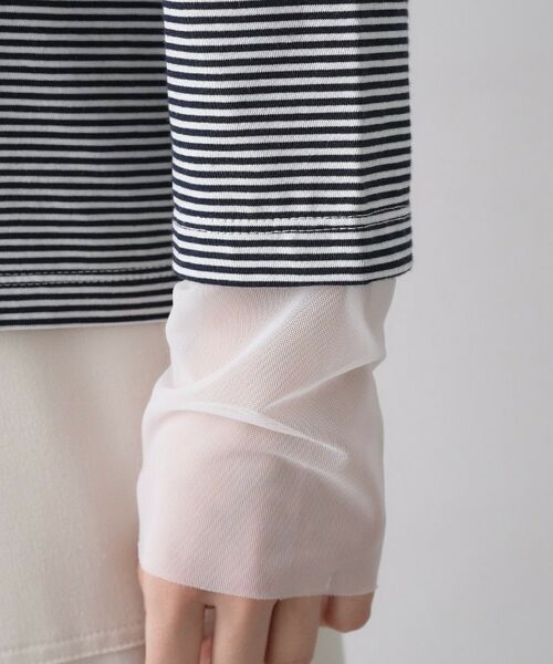 Dessin / デッサン カットソー | チュールボーダーロングTシャツ | 詳細12