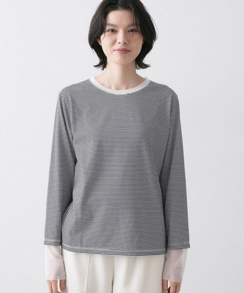 Dessin / デッサン カットソー | チュールボーダーロングTシャツ | 詳細13