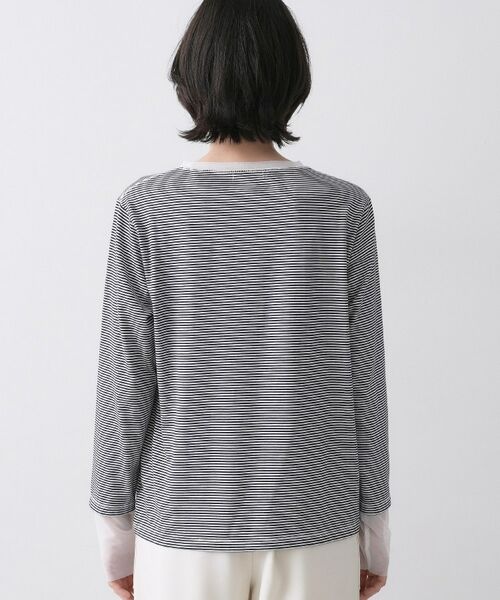 Dessin / デッサン カットソー | チュールボーダーロングTシャツ | 詳細15