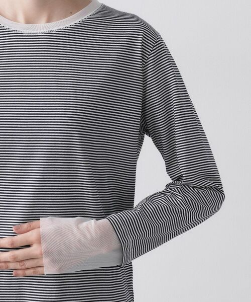 Dessin / デッサン カットソー | チュールボーダーロングTシャツ | 詳細17