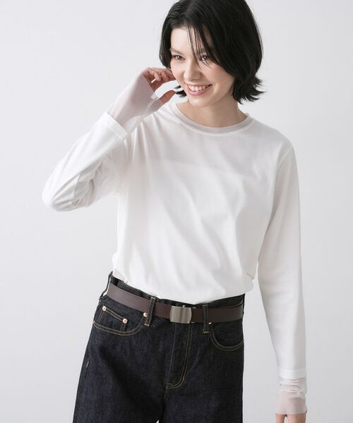 Dessin / デッサン カットソー | チュールボーダーロングTシャツ | 詳細2