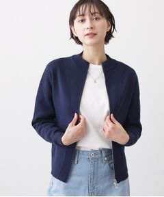 Dessin / デッサン レザーブルゾン・ジャケット | 【洗える】ニットジップブルゾン