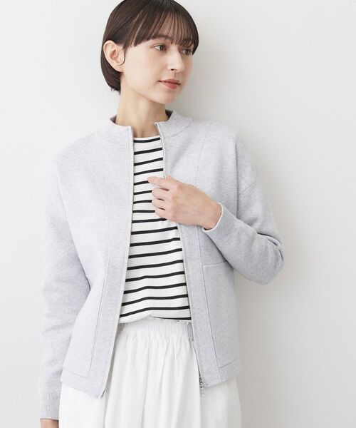 Dessin / デッサン レザーブルゾン・ジャケット | 【洗える】ニットジップブルゾン | 詳細1