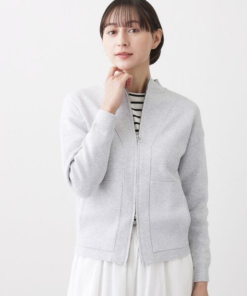 Dessin / デッサン レザーブルゾン・ジャケット | 【洗える】ニットジップブルゾン | 詳細2