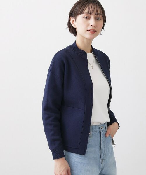 Dessin / デッサン レザーブルゾン・ジャケット | 【洗える】ニットジップブルゾン | 詳細5
