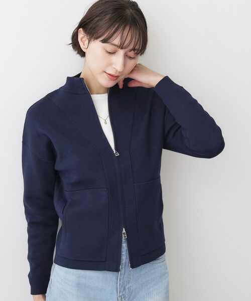 Dessin / デッサン レザーブルゾン・ジャケット | 【洗える】ニットジップブルゾン | 詳細6