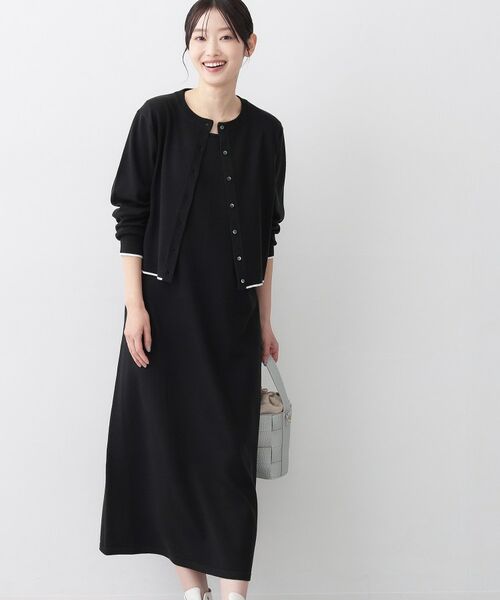 Dessin / デッサン ロング・マキシ丈ワンピース | 【2枚セット】ニットカーディガン×ノースリーブワンピース（ブラック(019)）