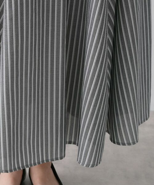 Dessin / デッサン ロング・マキシ丈スカート | 【セットアップ可/洗える】先染めストライプフレアスカート | 詳細21