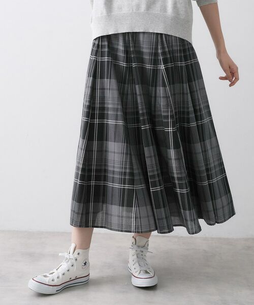 Dessin / デッサン ロング・マキシ丈スカート | 映えチェックスカート(グリーン(224))
