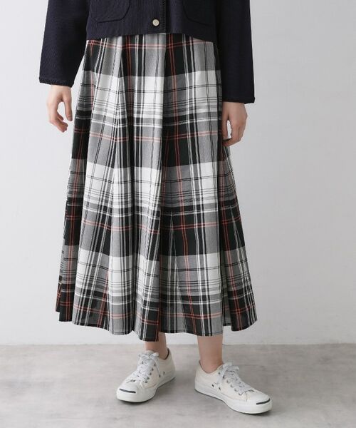Dessin / デッサン ロング・マキシ丈スカート | 映えチェックスカート(レッド(261))