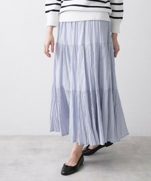 Dessin / デッサン ロング・マキシ丈スカート | インドコットンスカート(サックスブルー(090))