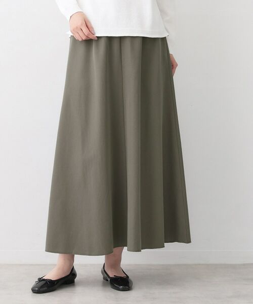 Dessin / デッサン ロング・マキシ丈スカート | 【ウエストゴム/洗える】フィブリルソフトAラインスカート（チャコールグレー(014)）