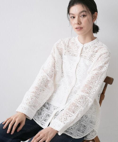 Dessin / デッサン シャツ・ブラウス | スクエアレースシャツ(ホワイト(002))