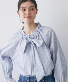 Dessin / デッサン シャツ・ブラウス | 【洗える】フリルボウタイストライプブラウス