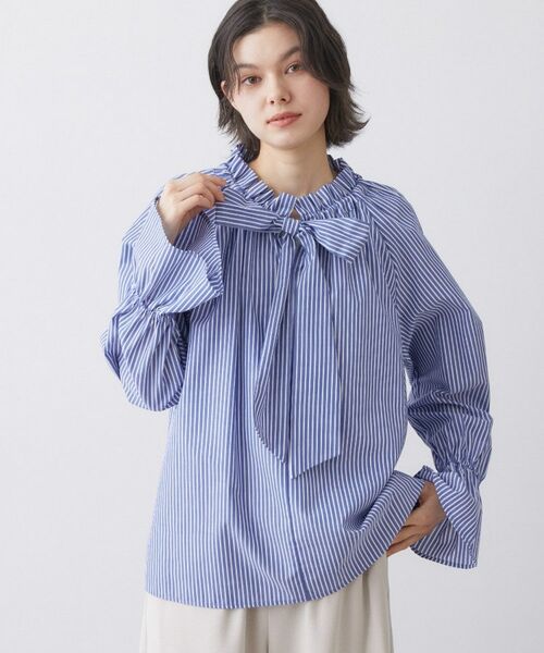 Dessin / デッサン シャツ・ブラウス | 【洗える】フリルボウタイストライプブラウス | 詳細10