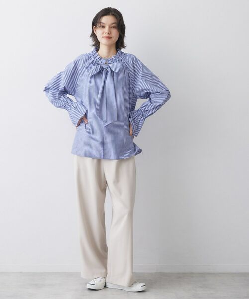 Dessin / デッサン シャツ・ブラウス | 【洗える】フリルボウタイストライプブラウス | 詳細11