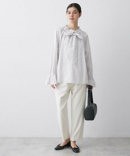 Dessin / デッサン シャツ・ブラウス | 【洗える】フリルボウタイストライプブラウス | 詳細3