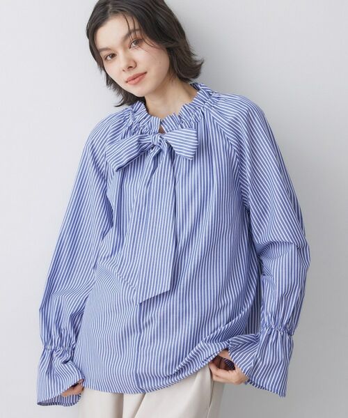 Dessin / デッサン シャツ・ブラウス | 【洗える】フリルボウタイストライプブラウス | 詳細9