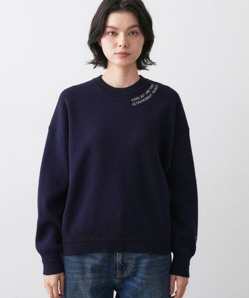 Dessin / デッサン ニット・セーター | 【ユニセックス/洗える】ロゴ刺繍入りコットンジャカード | 詳細13