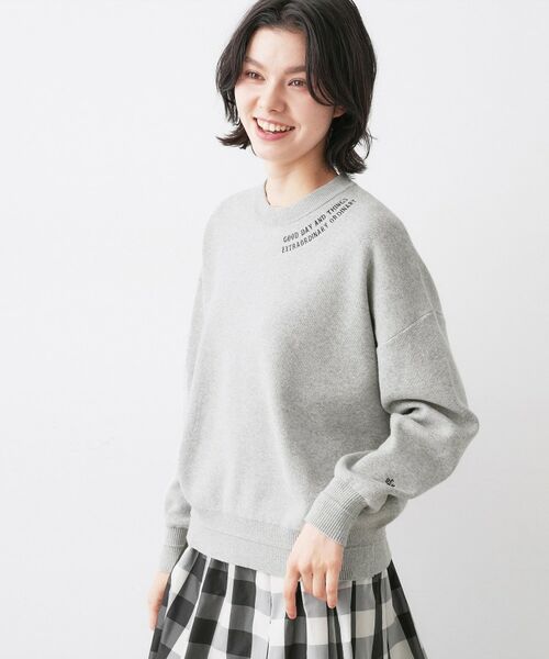 Dessin / デッサン ニット・セーター | 【ユニセックス/洗える】ロゴ刺繍入りコットンジャカード | 詳細2