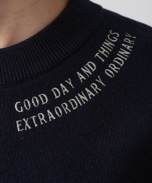 Dessin / デッサン ニット・セーター | 【ユニセックス/洗える】ロゴ刺繍入りコットンジャカード | 詳細8