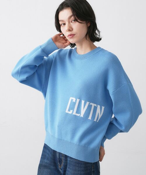 Dessin / デッサン ニット・セーター | 【ユニセックス/洗える】ロゴコットンジャカード(ブルー(092))