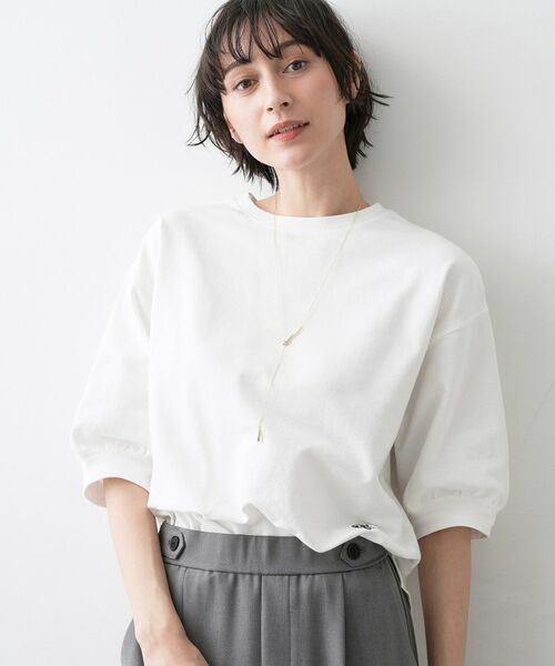 Dessin / デッサン カットソー | 【360度可愛い・洗える】バックヘンリーカットソー5分袖 | 詳細1