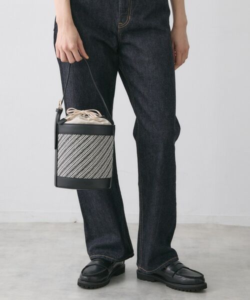 Dessin / デッサン ショルダーバッグ | ストライプ柄バッグコンビバケツショルダー | 詳細1