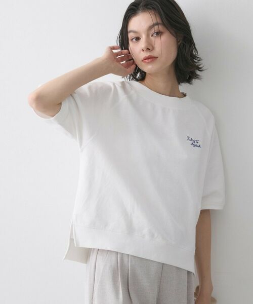 Dessin / デッサン カットソー | ミニ裏毛刺繍ロゴプルオーバー（ホワイト(002)）