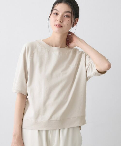 Dessin / デッサン カットソー | ミニ裏毛刺繍ロゴプルオーバー（グレージュ(050)）