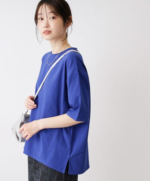 Dessin / デッサン Tシャツ | 【UVカット】【接触冷感】プレーティングTシャツ（ブルー(093)）