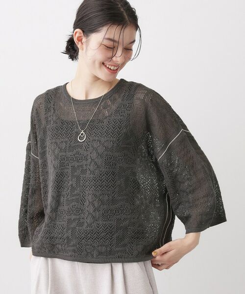 Dessin / デッサン ニット・セーター | デジタルレースニット（チャコールグレー(014)）