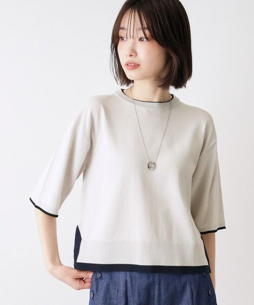 Dessin / デッサン ニット・セーター | バイカラーボクシーシルエットニット | 詳細1