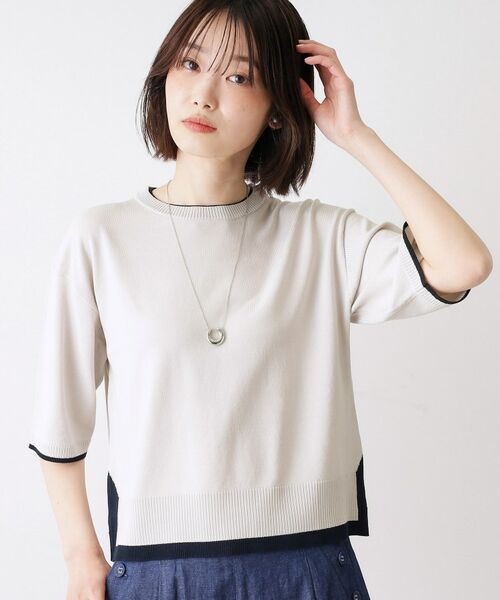 Dessin / デッサン ニット・セーター | バイカラーボクシーシルエットニット | 詳細2