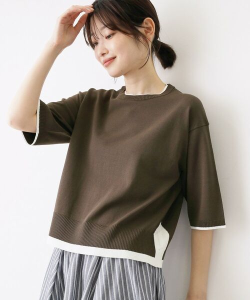 Dessin / デッサン ニット・セーター | バイカラーボクシーシルエットニット | 詳細5