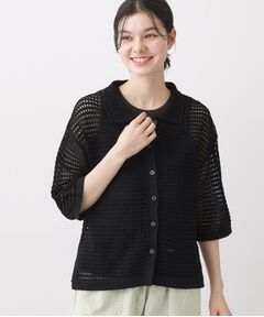 Dessin / デッサン カーディガン・ボレロ | 透かし編み衿付きカーディガン
