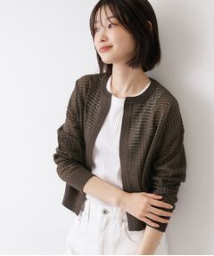 Dessin / デッサン カーディガン・ボレロ | 【洗える】チェック柄シアークルーネックカーディガン