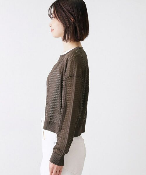 Dessin / デッサン カーディガン・ボレロ | 【洗える】チェック柄シアークルーネックカーディガン | 詳細14