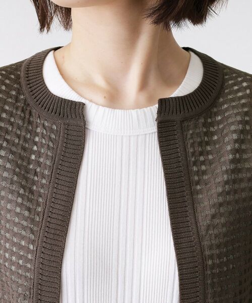 Dessin / デッサン カーディガン・ボレロ | 【洗える】チェック柄シアークルーネックカーディガン | 詳細16