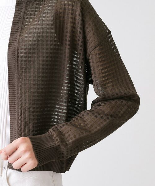 Dessin / デッサン カーディガン・ボレロ | 【洗える】チェック柄シアークルーネックカーディガン | 詳細17