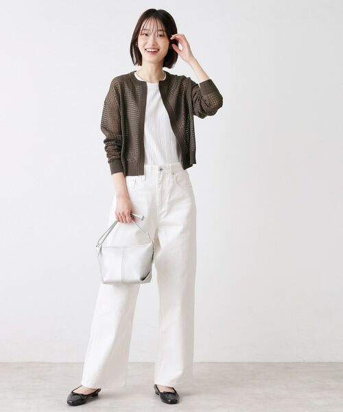 Dessin / デッサン カーディガン・ボレロ | 【洗える】チェック柄シアークルーネックカーディガン | 詳細7