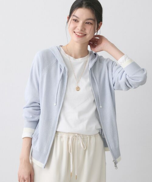 Dessin / デッサン パーカー | 【洗える】リネン混フーデッドパーカー（サックスブルー(090)）